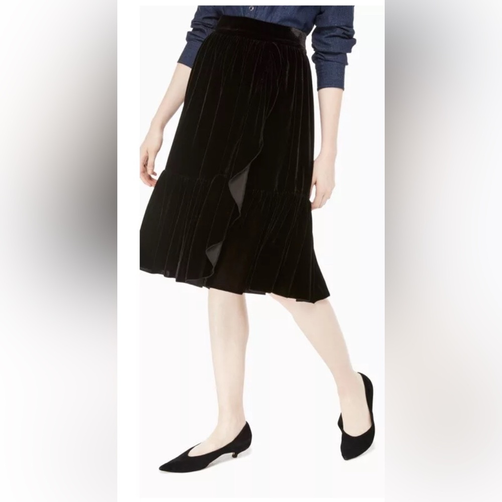 kate spade ruffle front velvet skirt Sz 12
